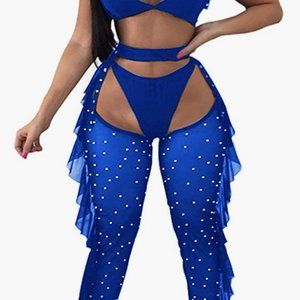 Two-Piece Mesh See Through Top and Pants Set (NWOT)